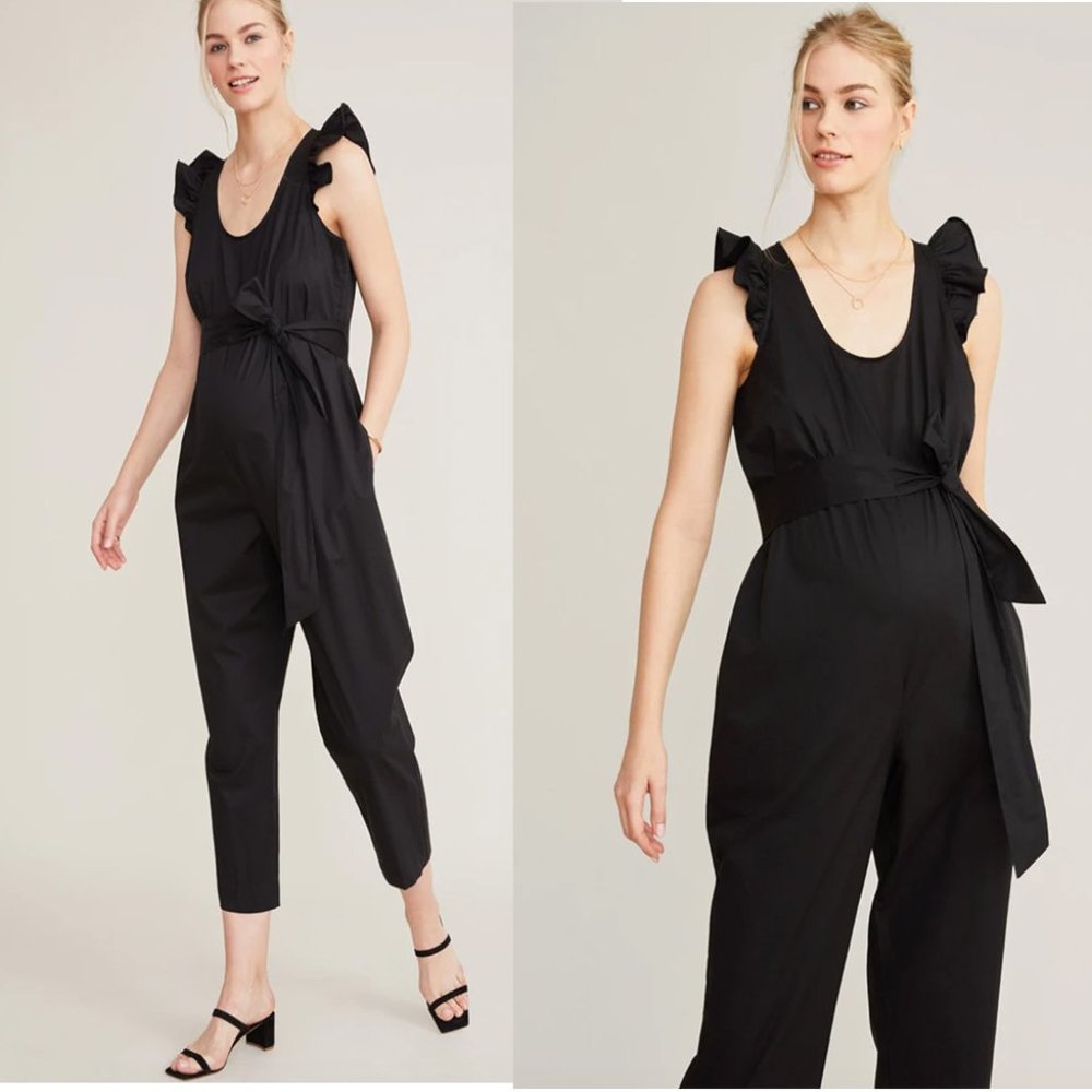 Hatch Maternity Jumpsuit Romper Sz 2 US 8-10 Black